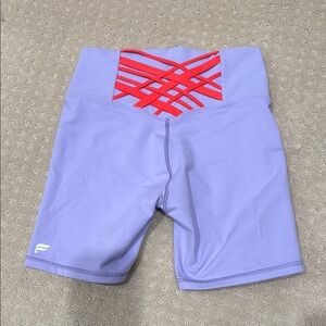Purple Fabletics biker shorts